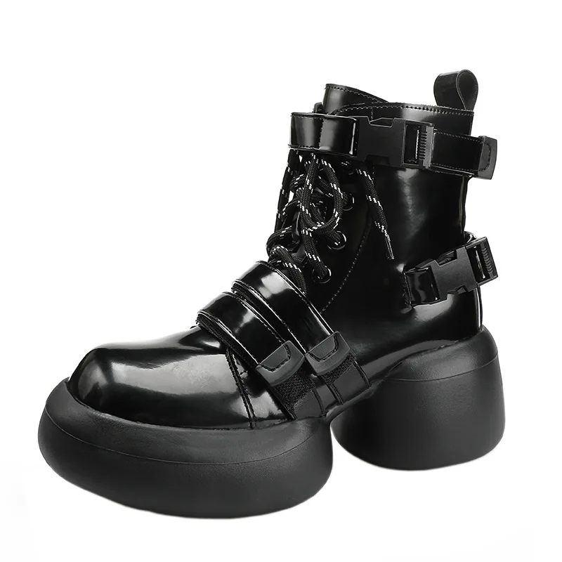Black New Punk Ankle Boots Sweet Cool High Thick Heel Botines British Style Lace Up Shoes Women Round Toe Casual Botas
Black New Punk Ankle Boots Sweet Cool High Thick Heel Botines British Style Lace Up Shoes Women Round Toe Casual Botas