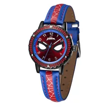 Disney Spiderman Children Watches for Boys Toys Leather Quartz Waterproof Kids WristWatch Clock Gifts relogio infantil montre