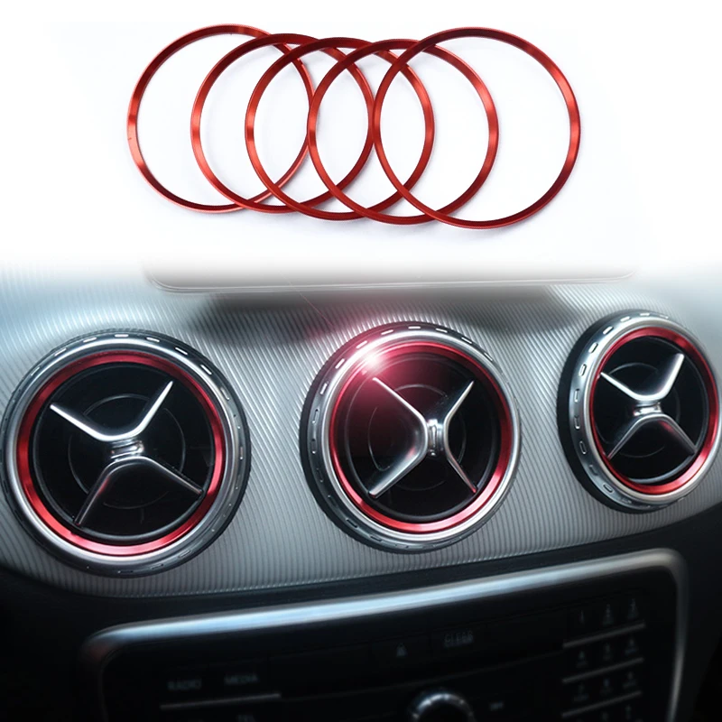 5Pcs/set Aluminium Alloy Decoration Ring Mercedes Benz Conditioner Panel Air Outlet For Benz A/B/GLA/CLA200 A180 B200 Class
5Pcs/set Aluminium Alloy Decoration Ring Mercedes Benz Conditioner Panel Air Outlet For Benz A/B/GLA/CLA200 A180 B200 Class