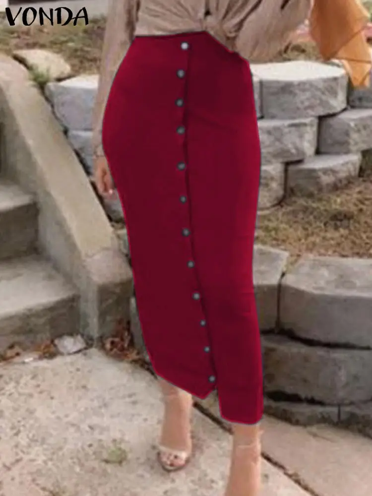 VONDA Women Elegant Package Hip Skirt Office Long Skirts 2023 Autumn High Waist Buttons Solid Color Casual Slim Bottoms Femme
VONDA Women Elegant Package Hip Skirt Office Long Skirts 2023 Autumn High Waist Buttons Solid Color Casual Slim Bottoms Femme