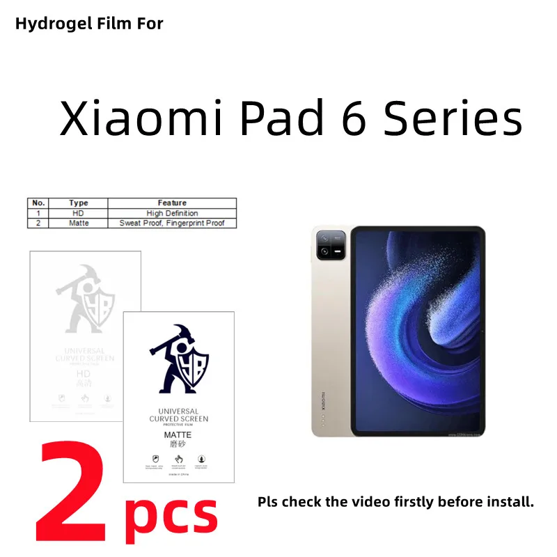

2pcs Matte Hydrogel Film For Xiaomi Pad 6pro HD Screen Protector For Xiaomi Pad 6 Pro 11.0 Clear/Frosted TPU Protective Film