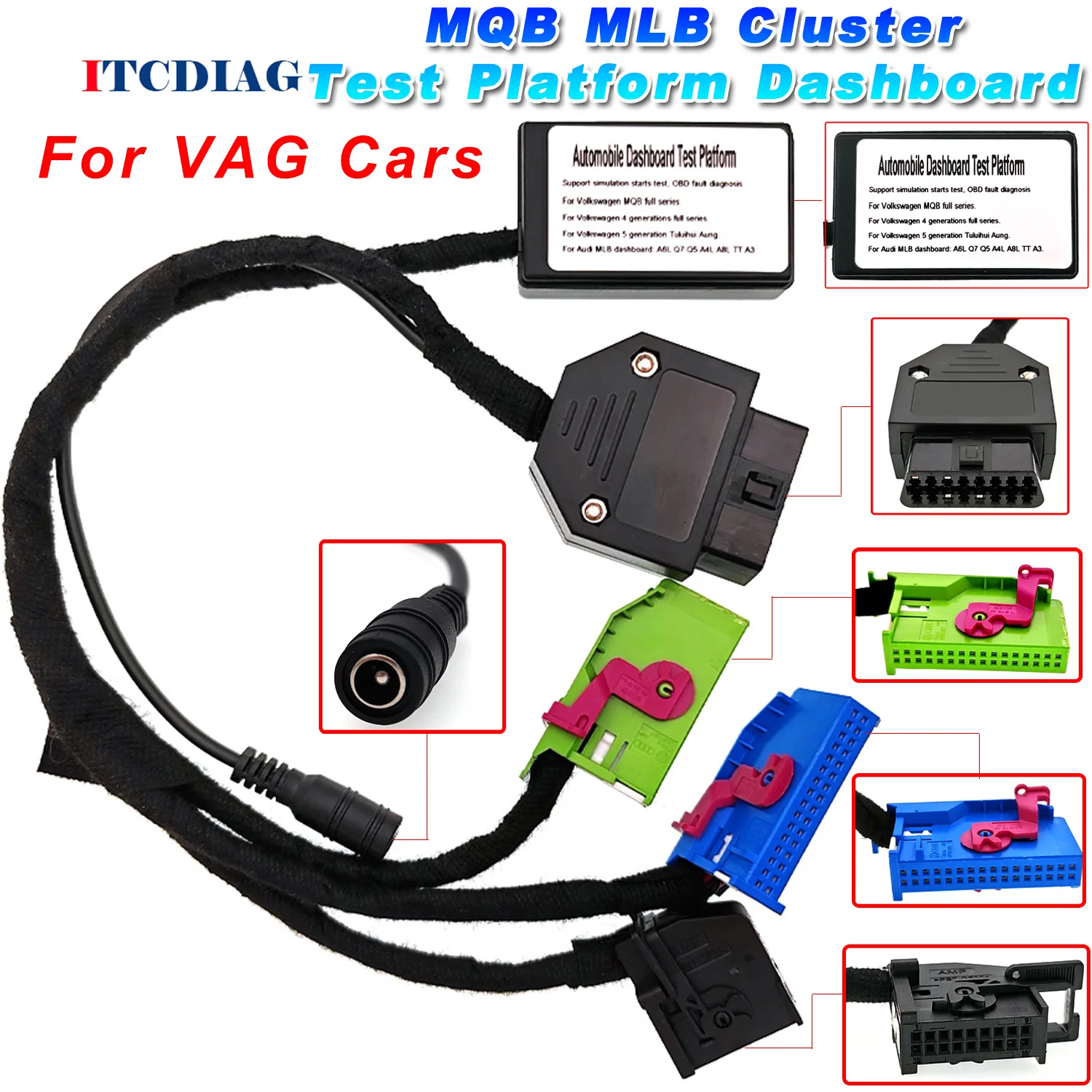

Car MQB MLB Cluster Test Platform Dashboard Cable Kit for VW MQB full series for Audi A6 A8 A4 Q5 Q7 MLB Car Power On Instrument