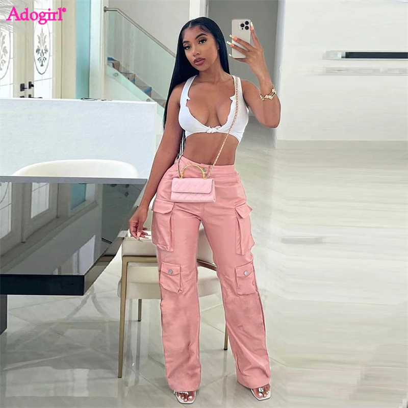 Adogirl PU Leather Cargo Pants Women High Waist Button Fly Multi Pockets Loose Casual Trousers Female Y2K Streetwear Bottoms
Adogirl PU Leather Cargo Pants Women High Waist Button Fly Multi Pockets Loose Casual Trousers Female Y2K Streetwear Bottoms