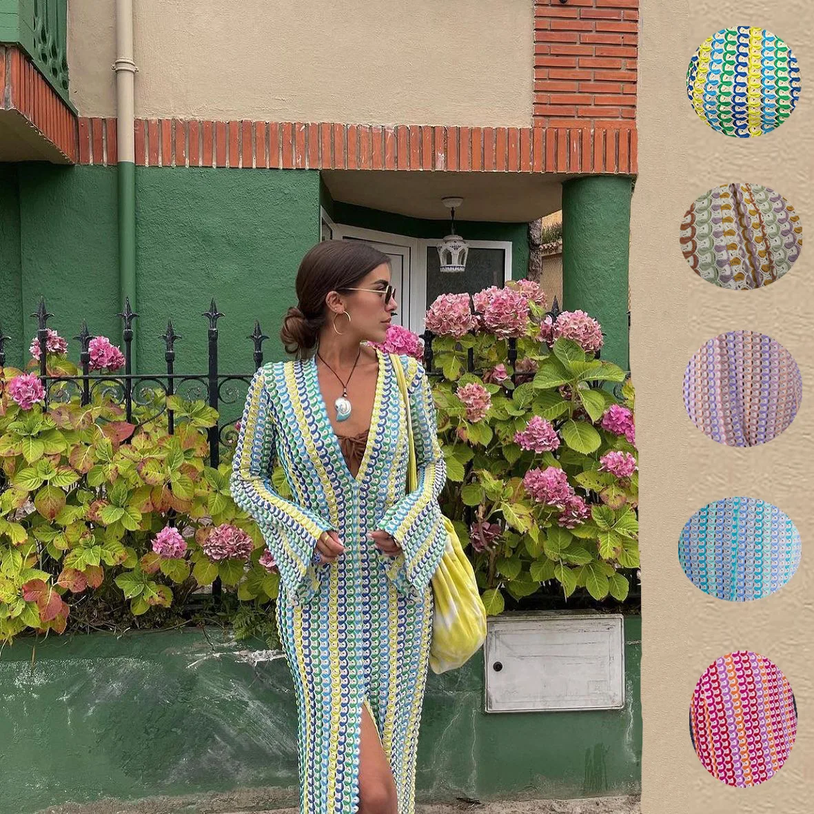 2024 Summer Women Long Dress Stripe Flare Sleeve V-neck Elegant Dresses Female Elegant Fashion Holiday Beach Clothes Ladies
2024 Summer Women Long Dress Stripe Flare Sleeve V-neck Elegant Dresses Female Elegant Fashion Holiday Beach Clothes Ladies