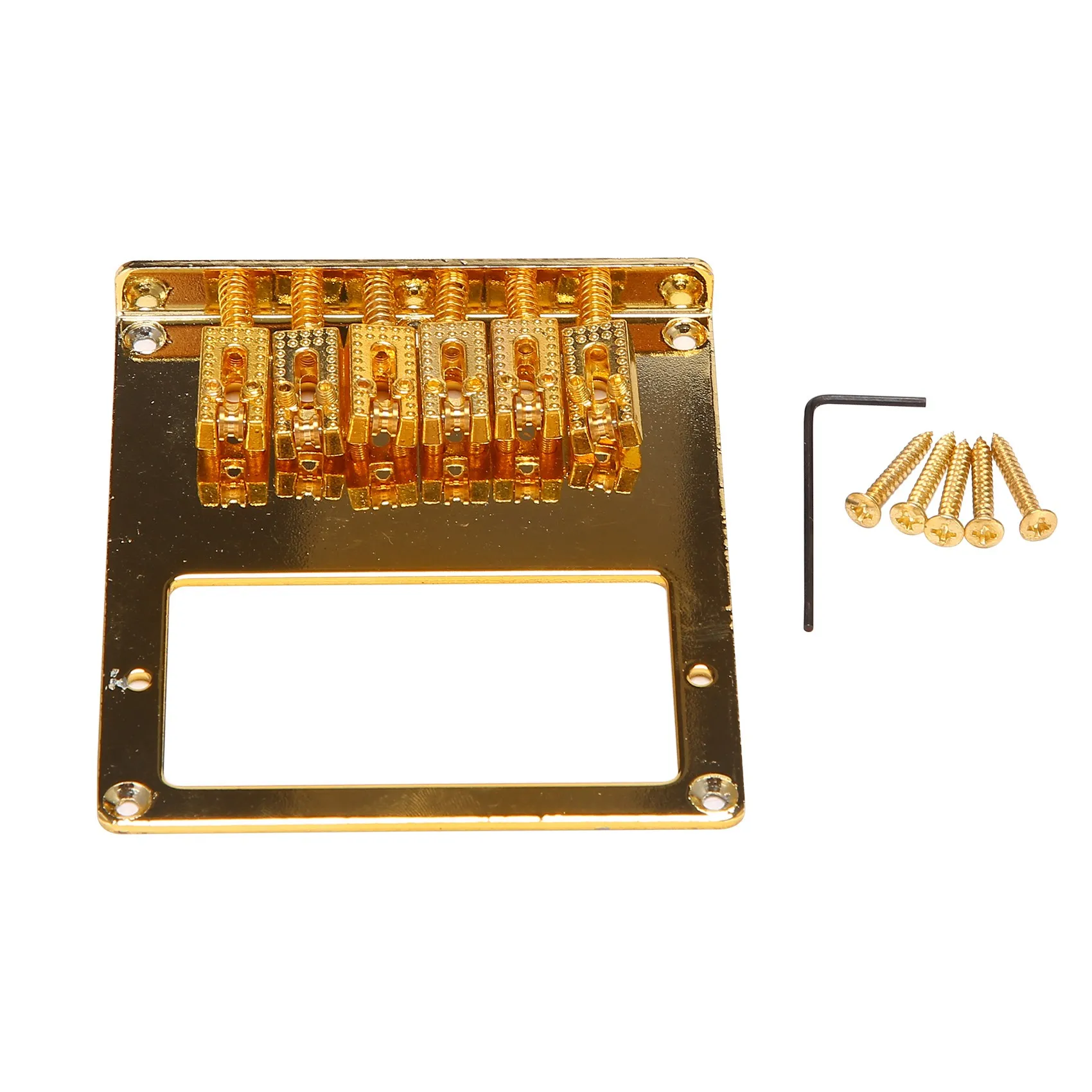 

6 Roller Saddle 6 String Humbucker Guitar Bridge for Tele Guitar (Gold)