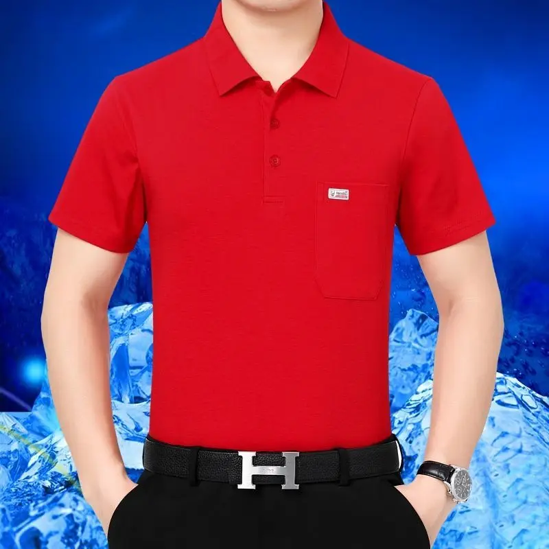 

Рубашка-поло мужская с отложным воротником, модный Свободный Повседневный пуловер оверсайз с короткими рукавами, с карманами, одежда на лето, 2023
