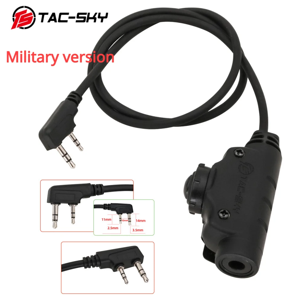 TAC-SKY U94 V2 PTT kenwood for Baofeng UV-5R UV-6R Walkie Talkie Tactical Headset Adapter Standard Military 7.00mm Jack Cable
TAC-SKY U94 V2 PTT kenwood for Baofeng UV-5R UV-6R Walkie Talkie Tactical Headset Adapter Standard Military 7.00mm Jack Cable