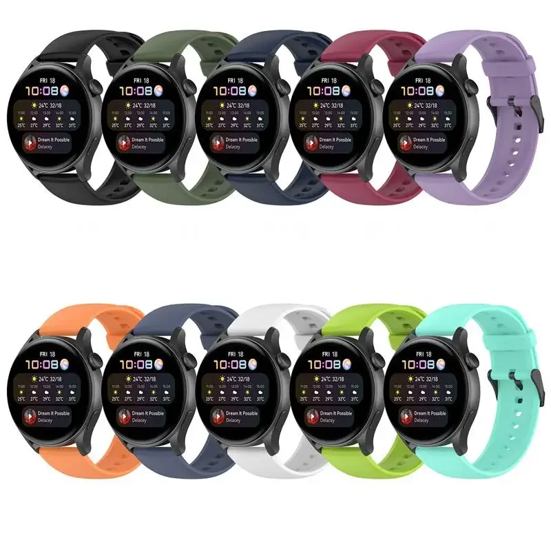 

20 22mm band for Samsung Galaxy watch 5 Pro 4 /46mm/42mm/Active 2/Gear s3 Frontier silicone bracelet Huawei GT/2/2E/Pro strap