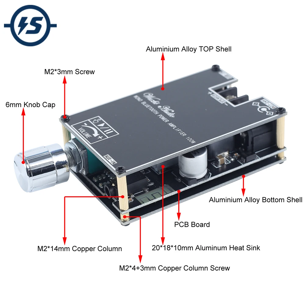 100W TWS Bluetooth-Compatible Amplifier Audio Module ZK-1001B DC 12V 24V AUX U-disk USB Sound Card for DIY Wireless Speakers
100W TWS Bluetooth-Compatible Amplifier Audio Module ZK-1001B DC 12V 24V AUX U-disk USB Sound Card for DIY Wireless Speakers