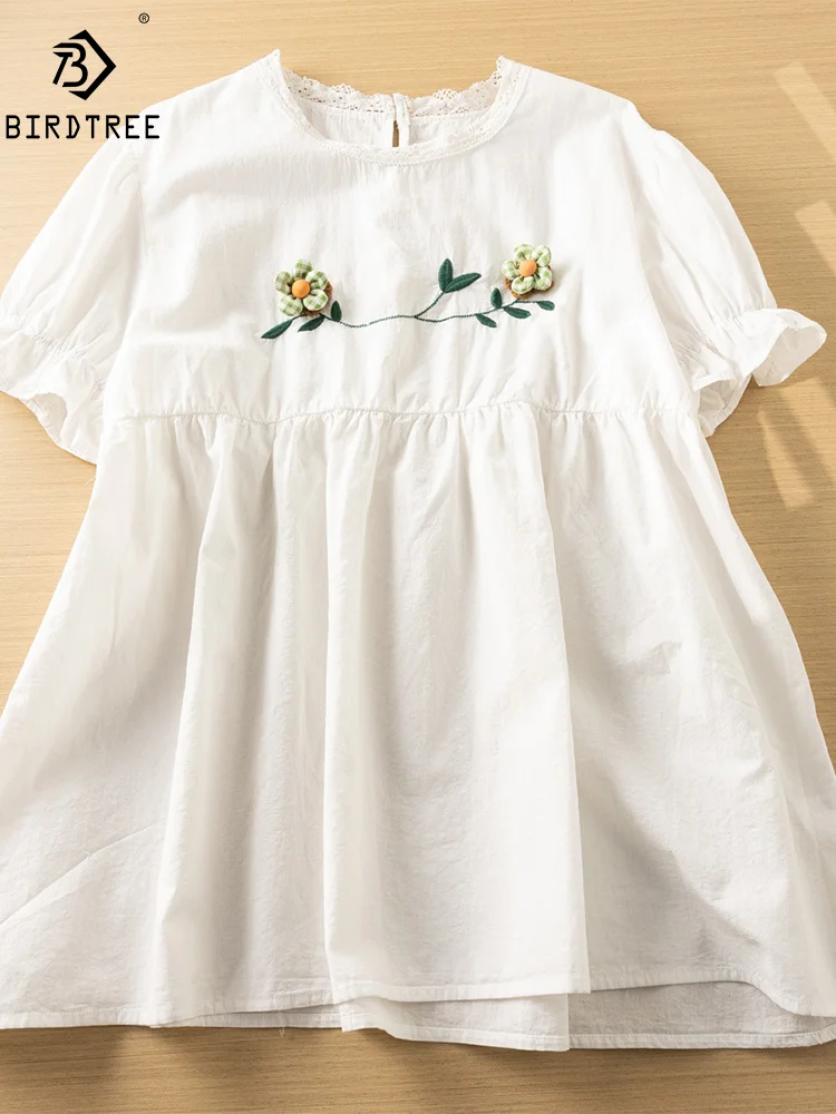 Летняя хлопковая рубашка с рукавом до локтя, кружевной воротник, топ с цветочной вышивкой, Повседневная Милая Свободная блузка Mori Girl, осень 2024, T46595QM
Летняя хлопковая рубашка с рукавом до локтя, кружевной воротник, топ с цветочной вышивкой, Повседневная Милая Свободная блузка Mori Girl, осень 2024, T46595QM