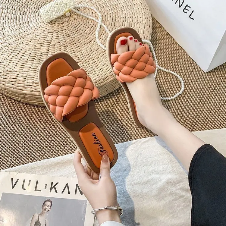 Summer 2022 Trend Braided Slippers Women Flat Outdoor Weave Slides Rubber Sole Open Toe Beach Casual Sandals Ladies Cozy Shoes
Summer 2022 Trend Braided Slippers Women Flat Outdoor Weave Slides Rubber Sole Open Toe Beach Casual Sandals Ladies Cozy Shoes