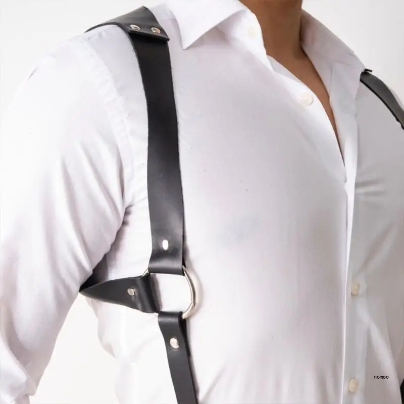 Uyee punk moda pu suspensórios de couro para homens camisa calças fivela cintos ajustáveis correias colete cintas arnês rave fetiche Uyee punk moda pu suspensórios de couro para homens camisa calças fivela cintos ajustáveis correias colete cintas arnês rave fetiche