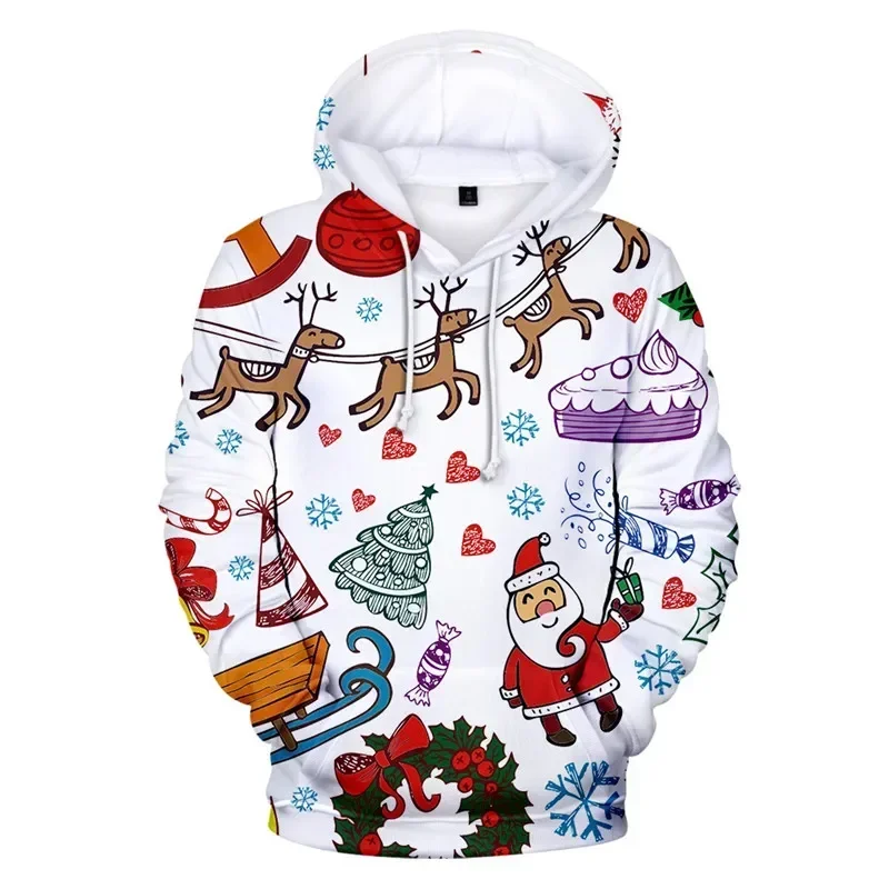 

Новинка 2024, Лидер продаж, модная Рождественская Толстовка с 3D рисунком Санта-Клауса, снеговика, семейный рождественский подарок, фототопы