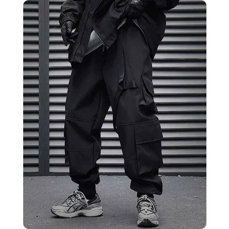 

Брюки-карго мужские тактические, джоггеры с несколькими карманами, шаровары в стиле хип-хоп, брюки с эластичным поясом, техника, одежда для мужчин