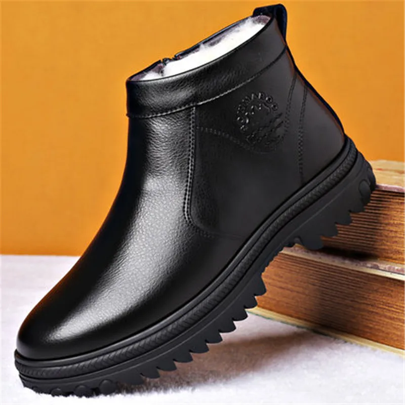 Winter New Genuine Leather Men's Boots Natural Fur Warm Ankle Boots Working Men Footwear Waterproof Snow Boots
Winter New Genuine Leather Men's Boots Natural Fur Warm Ankle Boots Working Men Footwear Waterproof Snow Boots