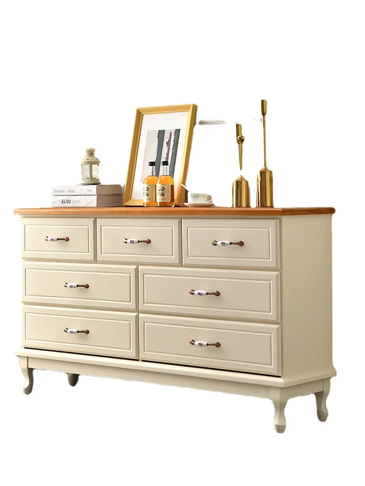 

Hxl Nordic Chest of Drawers Solid Wood Five-Bucket Cabinet Bedroom Complete Storage Cabinet Living Room Cabinet Locker
