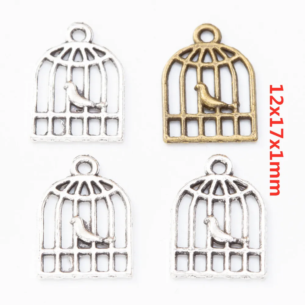 

200pcs Bird cage Craft Supplies Charms Pendants for DIY Crafting Jewelry Findings Making Accessory 218