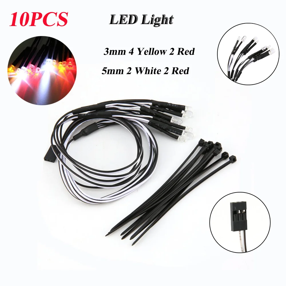 10PCS 3/5mm LED Light Lamp Kit Yellow/Red/White Headlight Taillight for RC Car Truck Model Traxxas HSP Tamiya Accessories Toy
10PCS 3/5mm LED Light Lamp Kit Yellow/Red/White Headlight Taillight for RC Car Truck Model Traxxas HSP Tamiya Accessories Toy