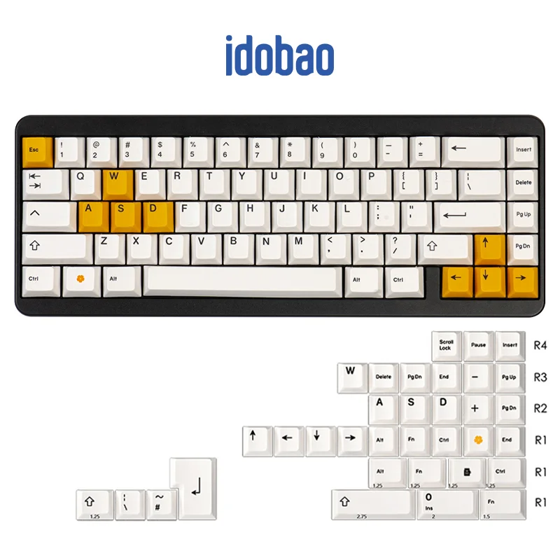 idobao White Orange PBT Keycaps Mechanical Keyboard Key Caps Cherry Keycap Custom DIY for MX Switch Keyboard 87/134Keys Minimal
idobao White Orange PBT Keycaps Mechanical Keyboard Key Caps Cherry Keycap Custom DIY for MX Switch Keyboard 87/134Keys Minimal