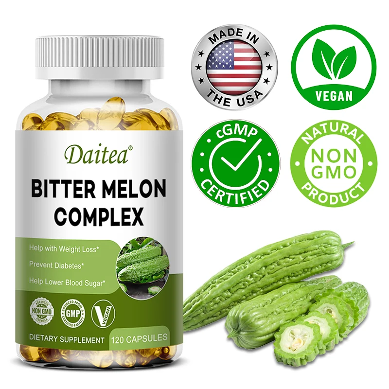 

Natural bitter melon extract capsules help lower blood sugar, prevent heatstroke, and supplement daily multivitamins to burn fat
