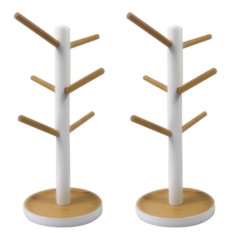 2X Wooden Mug Hanging Display Rack Drinkware Shelf With 6 Hooks Tree Shape Wood Coffee Tea Cup Storage Holder Stand
2X Wooden Mug Hanging Display Rack Drinkware Shelf With 6 Hooks Tree Shape Wood Coffee Tea Cup Storage Holder Stand