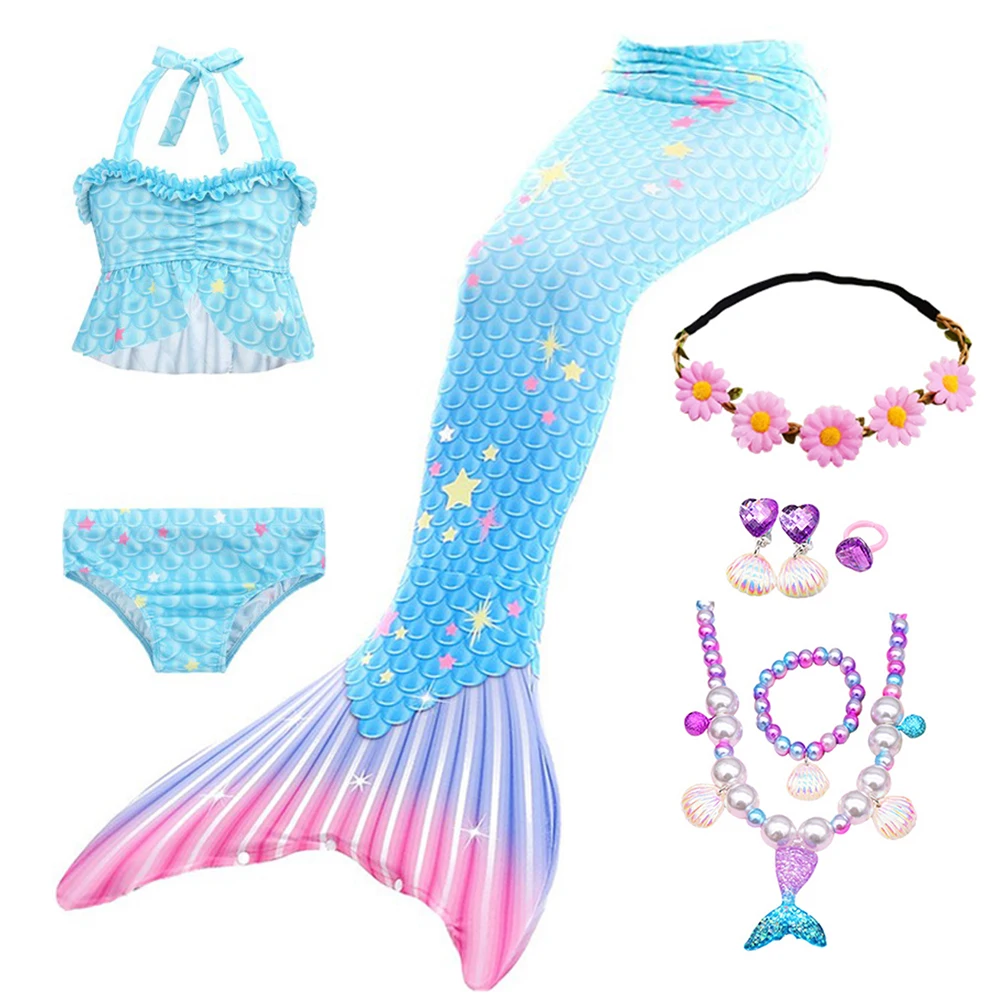 Kids Mermaid Tail Swmming Suit Fit For Girls Children Mermaid Cosplay Costume For Birthday Pool Party Gifts With Pearl Jewelry
Kids Mermaid Tail Swmming Suit Fit For Girls Children Mermaid Cosplay Costume For Birthday Pool Party Gifts With Pearl Jewelry