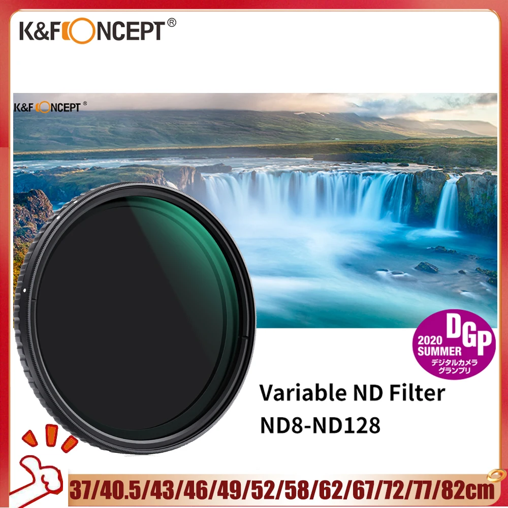 

K&F Concept ND8-ND128 Lens Variable ND Filter NO X Spot Fade Neutral Densityr Filter 52mm 58mm 62mm 67mm 72mm 77mm 82mm