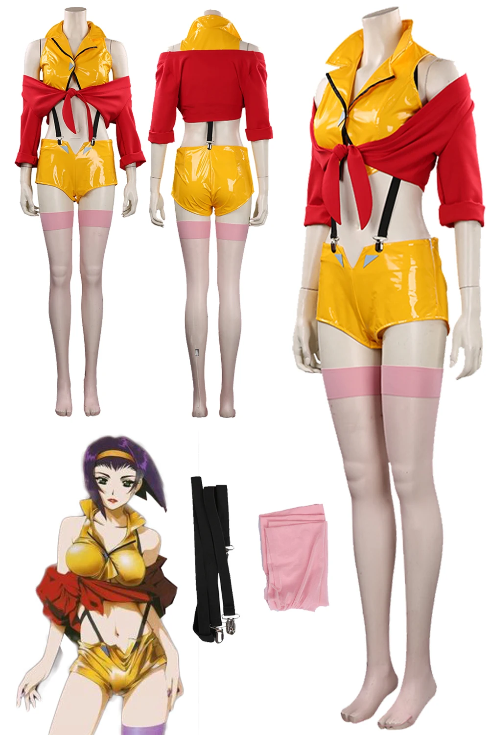 

Faye Valentine Cosplay Fantasy Anime Cowboy Bebop Costume Set Halloween Carnival Suit For Disguise Ladies Women Adult