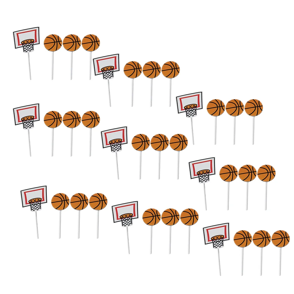 

Party Dessert Table Decorations Basketball Cake Toppers (Assorted Color)