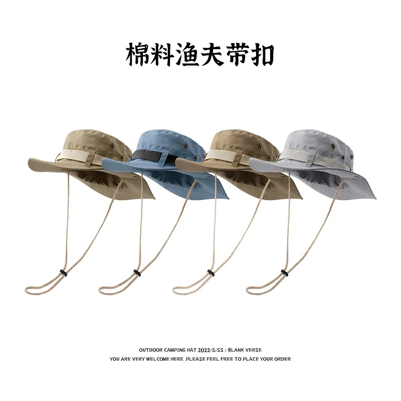 

Fisherman Hat Summer Camping Big Brim Mountaineering Cap Men Women Vacation Fishing Hats Sun Protection Breathable Outdoor Caps