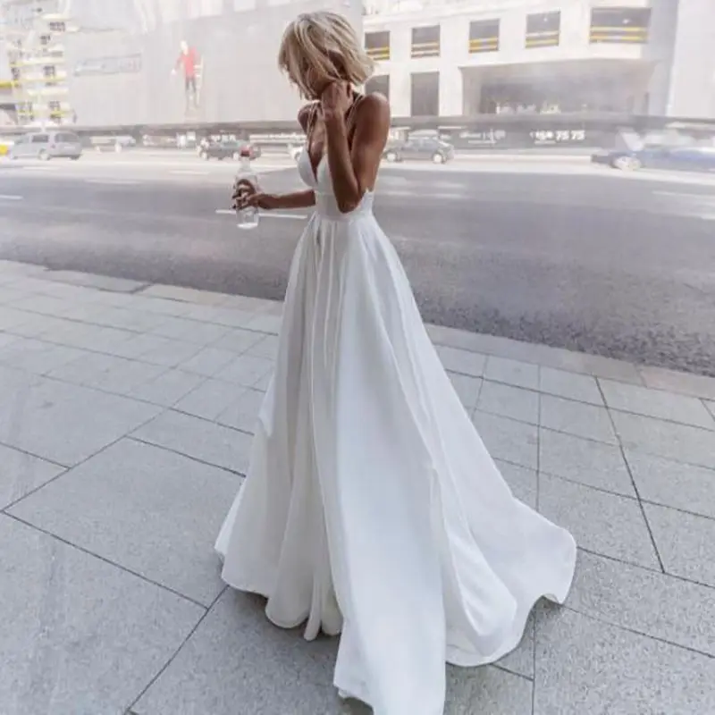 Женское ТРАПЕЦИЕВИДНОЕ свадебное платье, платье невесты на тонких бретельках с V-образным вырезом
Женское ТРАПЕЦИЕВИДНОЕ свадебное платье, платье невесты на тонких бретельках с V-образным вырезом