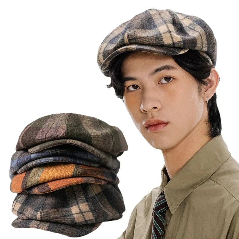 Wool Plaid Newsboy Cap for Men Women Retro British Gatsby Hat Driver Flat Painter Cap for Male Vintage 8 Panel Hats Baker Cap
Wool Plaid Newsboy Cap for Men Women Retro British Gatsby Hat Driver Flat Painter Cap for Male Vintage 8 Panel Hats Baker Cap