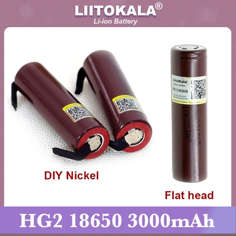 Hot Liitokala new HG2 18650 3000mAh battery 18650HG2 3.6V discharge 20A dedicated For hg2 batteries Flat head + DIY Nickel
Hot Liitokala new HG2 18650 3000mAh battery 18650HG2 3.6V discharge 20A dedicated For hg2 batteries Flat head + DIY Nickel