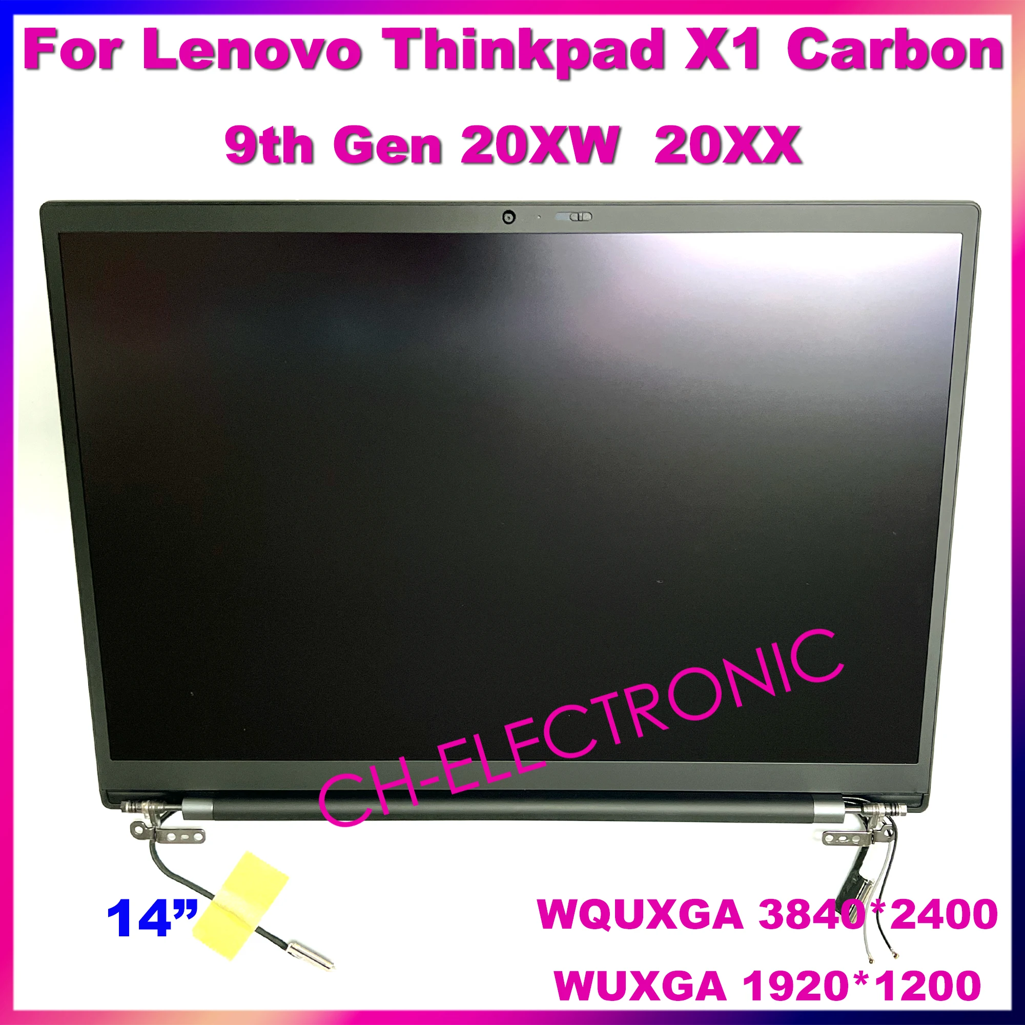 

14" Laptop For Lenovo Thinkpad X1 Carbon 9th Gen 20XW 20XX LCD Touch Screen Full Assembly Display With Hinge 400nit Replacemen