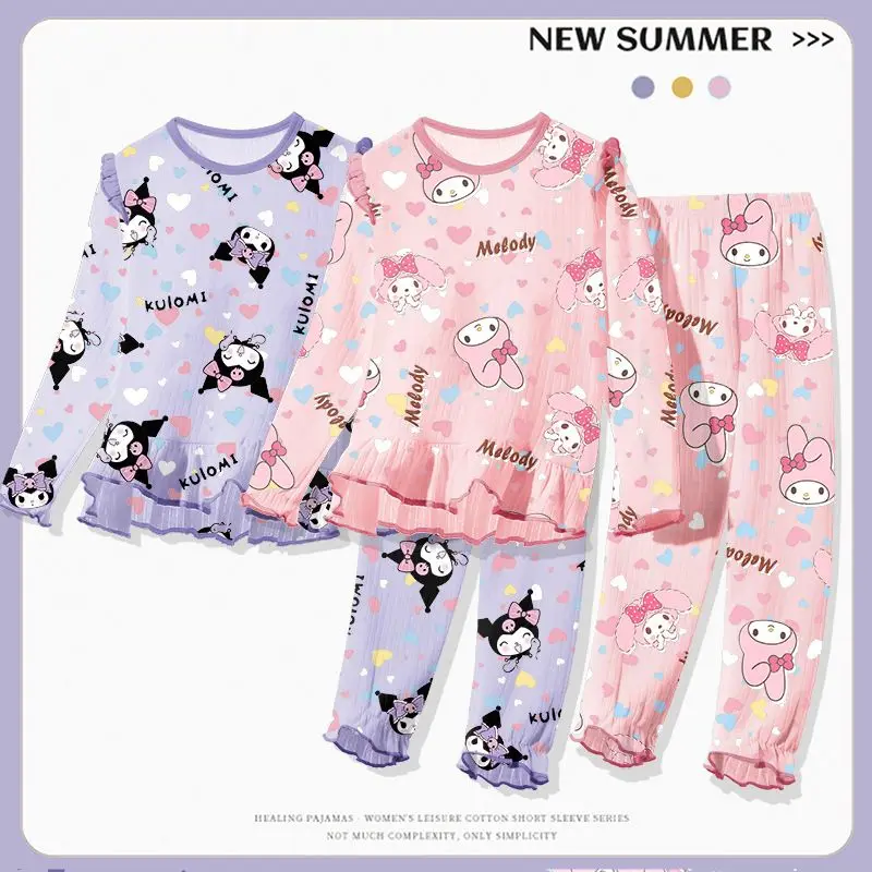 Sanrio Kuromi Children's Pajamas Loungewear Round Neck Suit Long Sleeves Pure Cotton Close To The Body Princess Cartoon Kawaii
Sanrio Kuromi Children's Pajamas Loungewear Round Neck Suit Long Sleeves Pure Cotton Close To The Body Princess Cartoon Kawaii