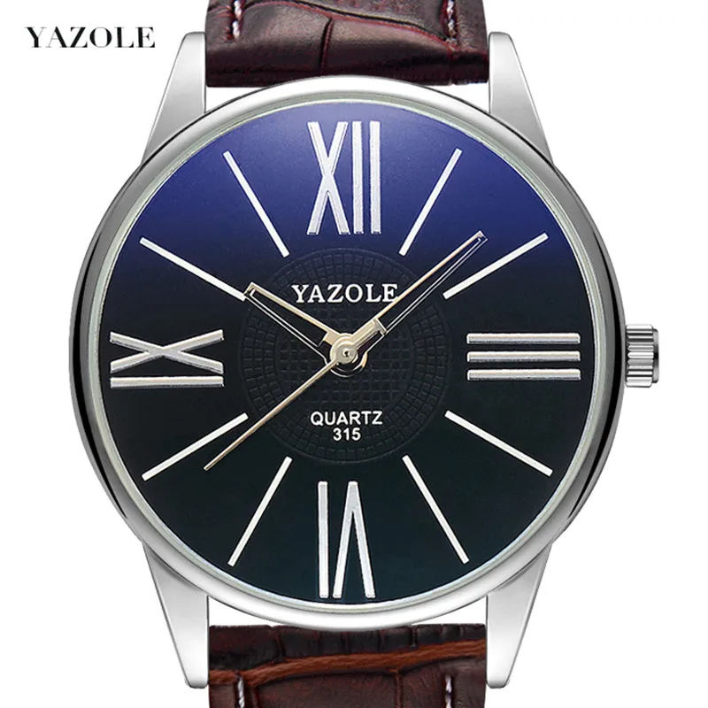 

YAZOLE Brand Watches For Men Fashion Blu-Ray Metal Quartz Watch Leather Watchband Casual Business Mens Watch relogios masculino