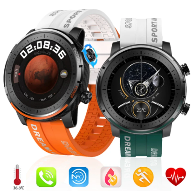 

2023 New NFC Bluetooth Call Smart Watch Men for Motorola Moto E51.30 Inch Business Watch ECG+PPG Smartwatch Man GPS Sports Track