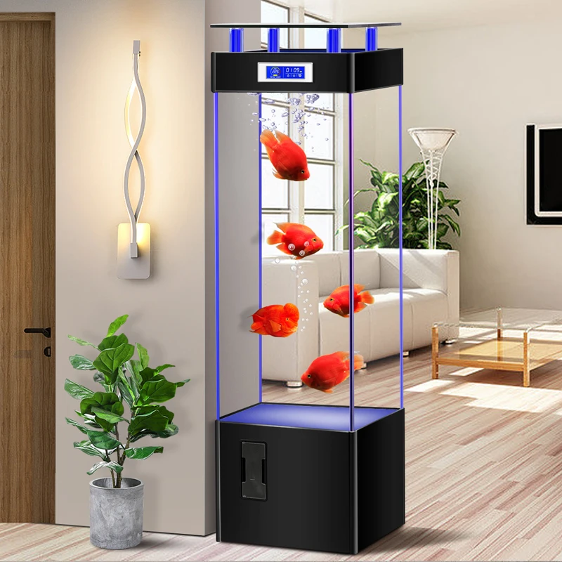 

Household small and medium-sized lazy people do not need to change water in fish tanks, super white glass aquarium, goldfish net