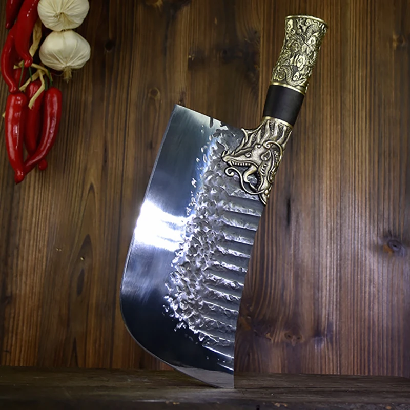 

8.5 Inch Chopper Knife Sharp Butcher Hatchet Cleaver Machete Handmade Forged Longquan Kitchen Knives Big Bone Meat Poultry Tools