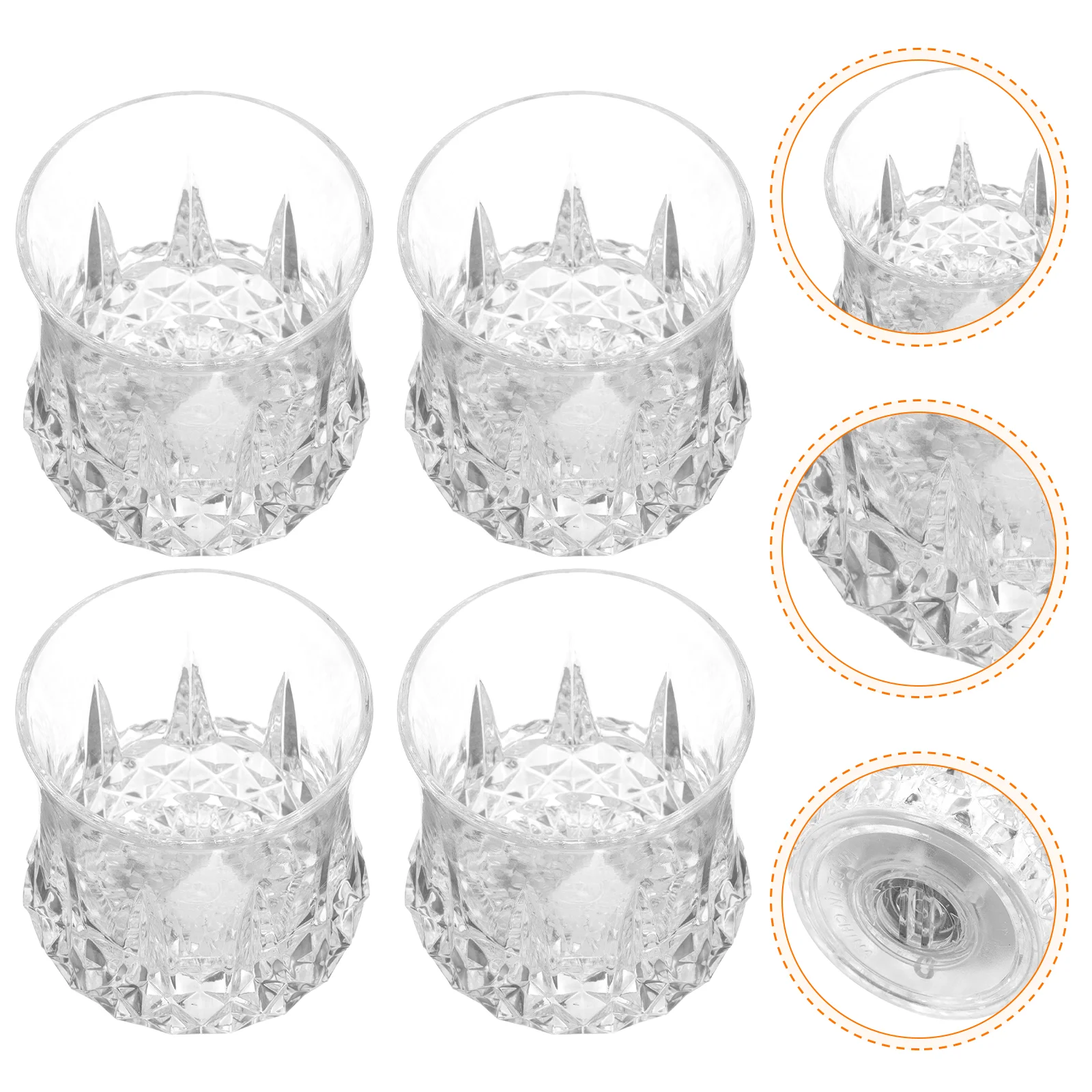 

4PCS LED Flash Drinking Crystal Cups Pineapple Design Tumblers for Party Decor Bar