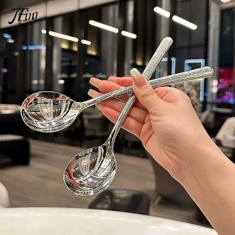

Корейская утолщенная ложка из нержавеющей стали, креативная длинная ручка, для горячей кастрюли в отеле, ложка, ковш для супа, необходимые инструменты для домашней кухни