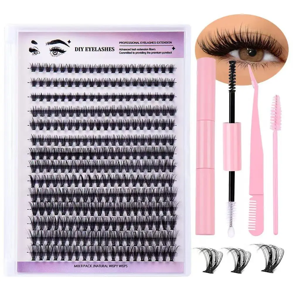 

Eyelashes 280 PCS Clusters Lash Bond and Seal Makeup tools DIY Lashes Extension kit for gluing Lashes Gluing Glue Accessories