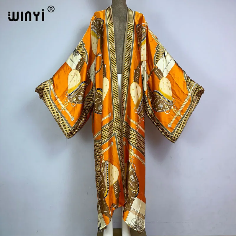 

Кимоно WINYI с принтом в стиле бохо, пляжная одежда, накидки, элегантный кардиган, пикантные праздничные пляжные наряды для женщин