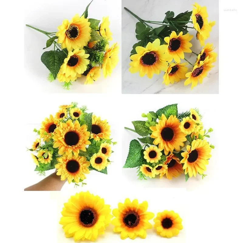 Decorative Flowers & Wreaths Diy Beautiful Sunflower Bouquet Silk Sun Flower Artificial Home Garden Party Wedding Decoration
Decorative Flowers & Wreaths Diy Beautiful Sunflower Bouquet Silk Sun Flower Artificial Home Garden Party Wedding Decoration