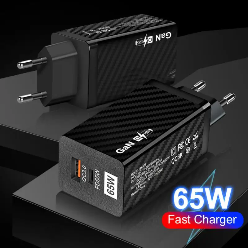 

65W GaN Charger for iPad Macbook Laptops USB Type C PD QC3.0 Super Fast Charging For Phone 14 13 12 11 Max