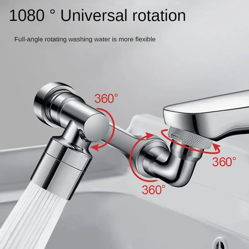 

Rotatable Multifunctional Extension Faucet Aerator 1080 Degree Swivel Robotic Arm Water Filter Sink Water Tap Bubbler Sink Fit