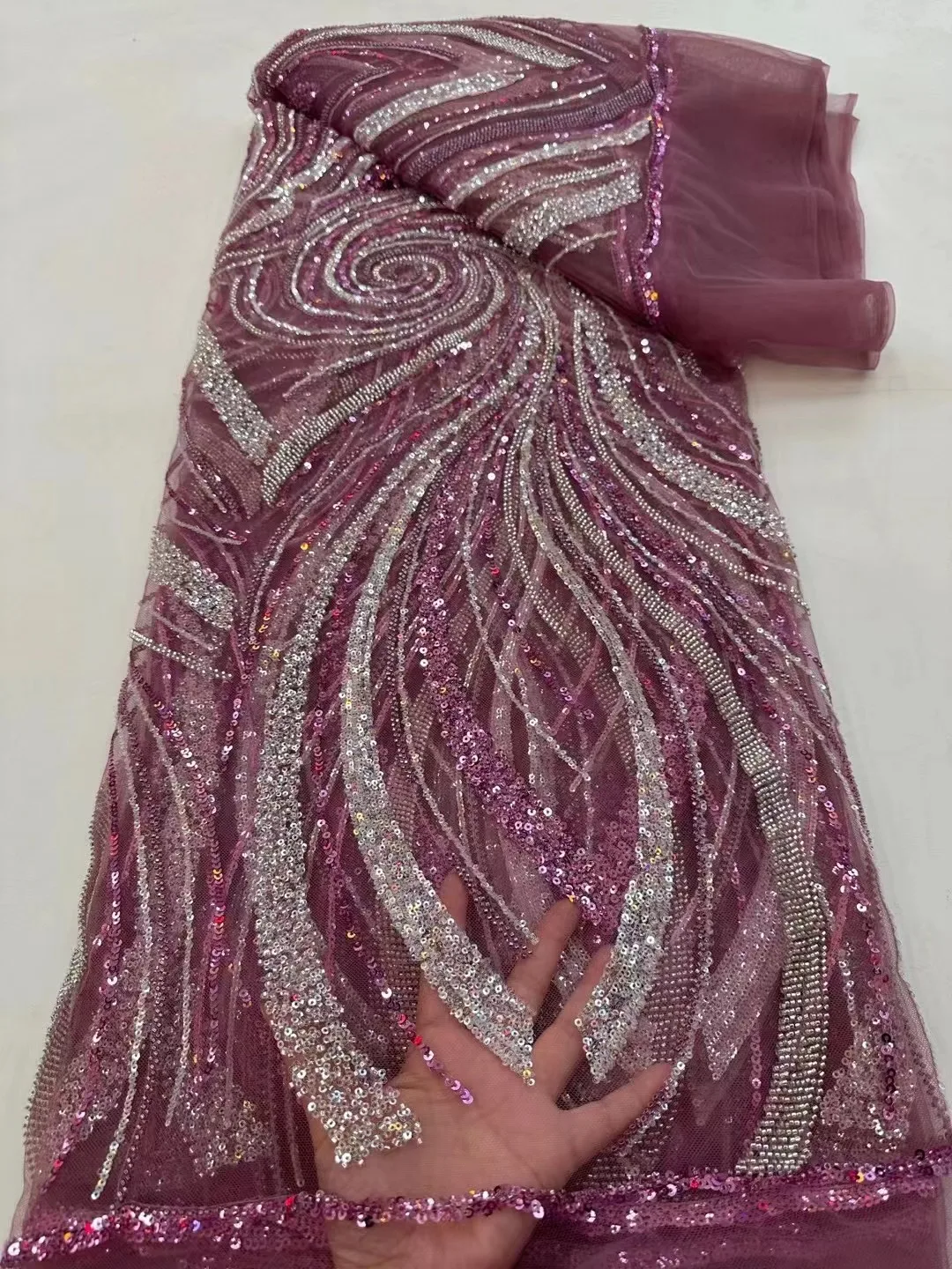 

Африканская кружевная ткань с блестками 2023 5 ярдов Высокое качество французская нигерийская кружевная ткань для жениха для шитья платья свадебной вечеринки