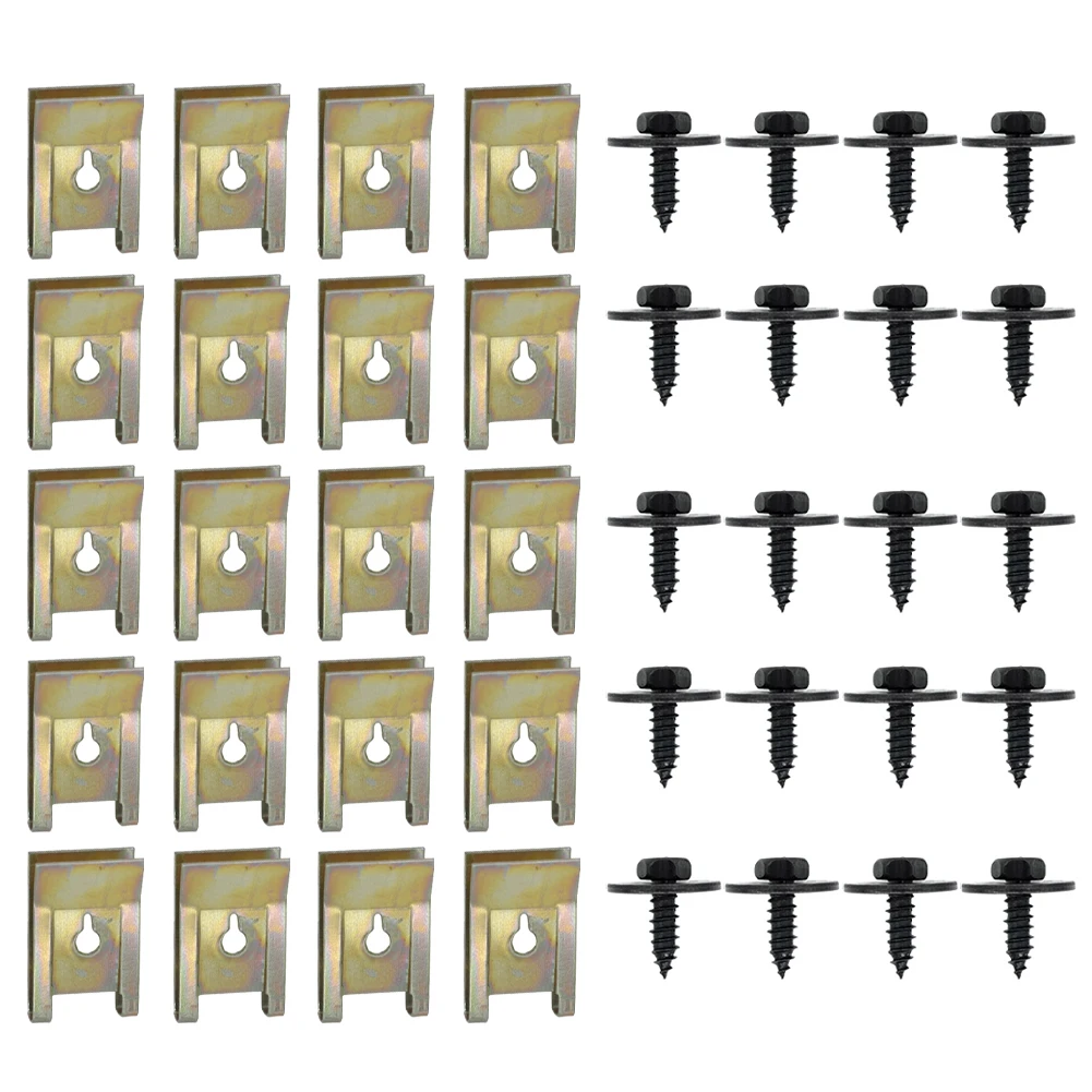 40Pcs Chassis Engine Guard Metal Nut Screw Washers U-Nut Clip Engine Shield Bumper Guard Cross Screws For BMW E46 E92 E90 F10
40Pcs Chassis Engine Guard Metal Nut Screw Washers U-Nut Clip Engine Shield Bumper Guard Cross Screws For BMW E46 E92 E90 F10