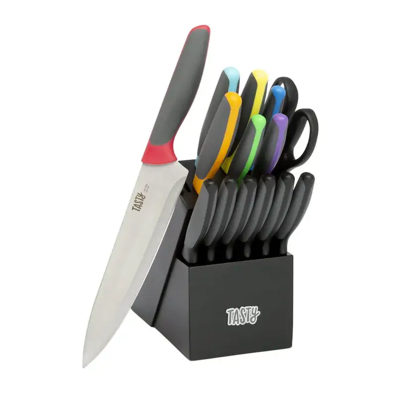 Piece Stainless Steel Block Knife Cutlery Set, Multicolor Steak knives Restaurant Plastic plates reusable Wood utensil set Jogo
Piece Stainless Steel Block Knife Cutlery Set, Multicolor Steak knives Restaurant Plastic plates reusable Wood utensil set Jogo