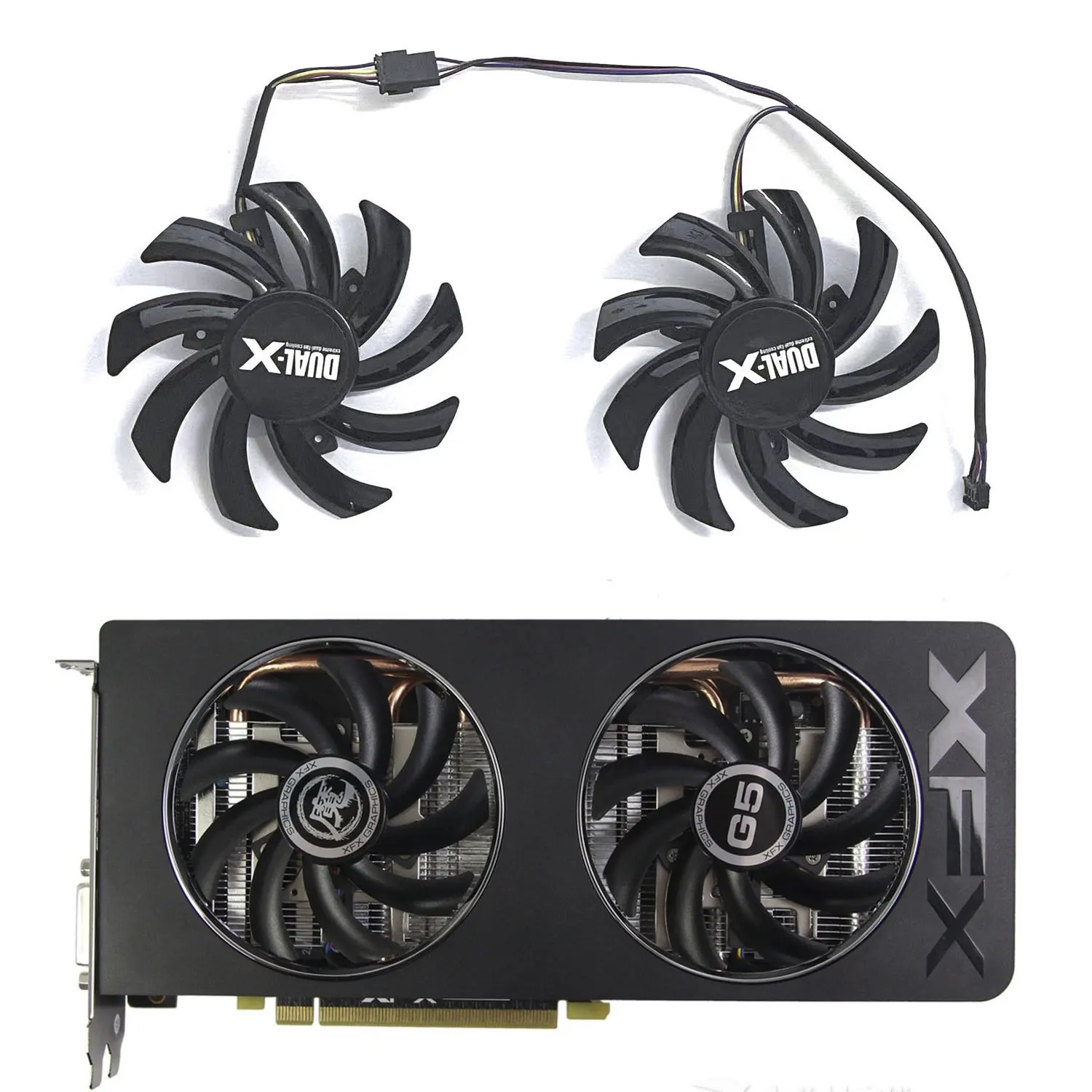 

New GPU fan 4PIN 85MM FDC10H12S9-C FD7010H12S suitable for Sapphire HD6850 HD6970 HD7870 2G HD7950 HD7970 XFX R9 270X 280X